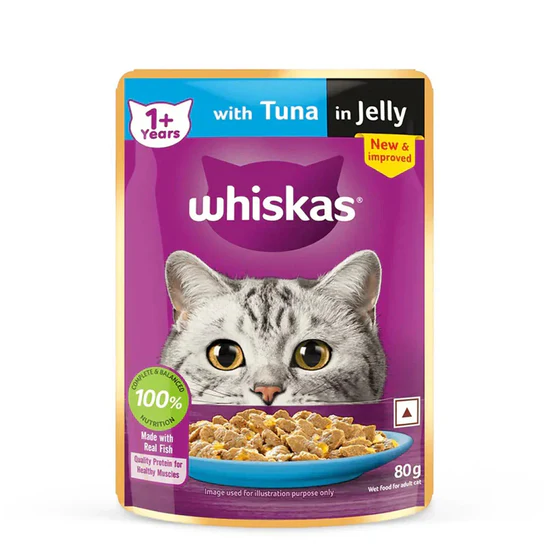 Whiskas Adult Tuna in Jelly Wet Cat Food 80g | Complete Nutrition