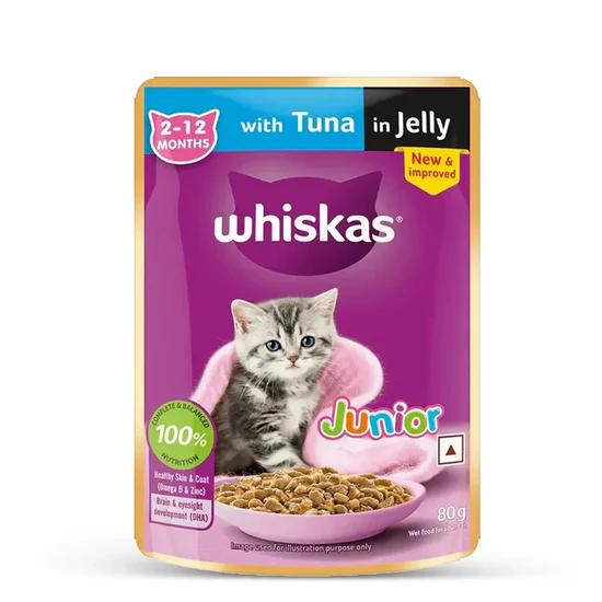 Whiskas Kitten Tuna in Jelly  80g | Nutrition for Kittens