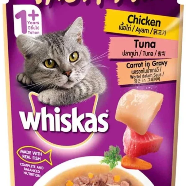 Whiskas Tasty Mix Chicken with Tuna & Carrot in Gravy | Adult Wet Cat Food