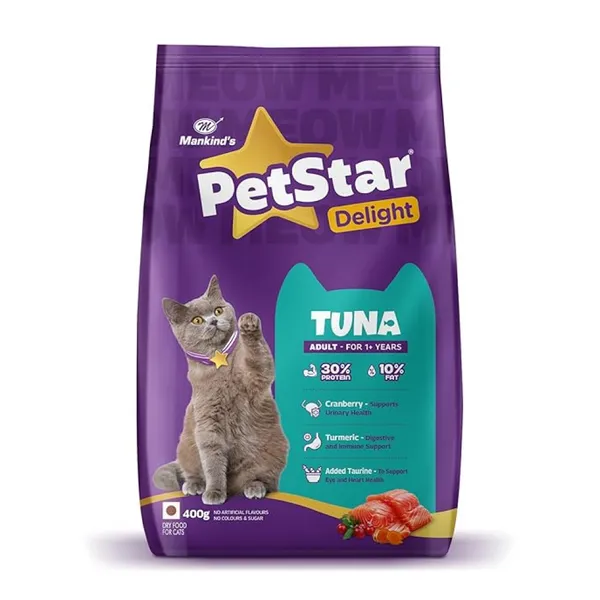 Mankind PetStar Tuna Adult Cat Dry Food  400 gm